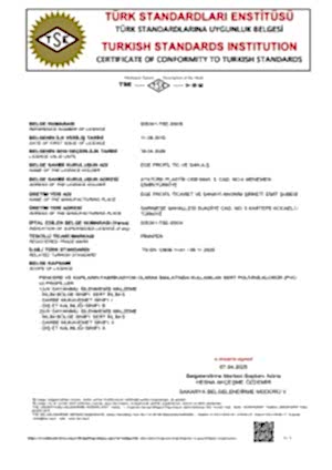 TS EN 12608-1 Pimapen TSE Belgesi-2025-2026