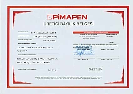AS İMZA YAPI PİMAPEN ÜRETİCİ BAYİLİK BELGESİ 2026